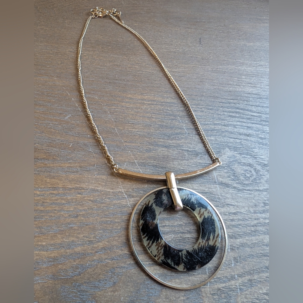 Nine West Gold Toned Mixed Material Necklace